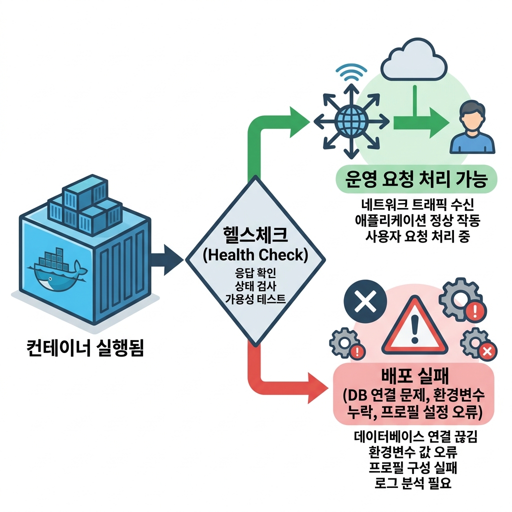 컨테이너 실행과 서비스 정상 응답의 차이